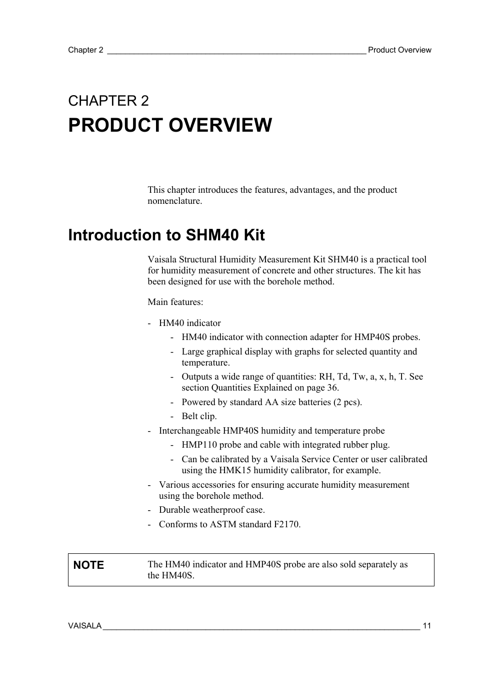 Product overview, Introduction to shm40 kit, The product nomenclature | Chapter 2 | Vaisala SHM40 User Manual | Page 13 / 68