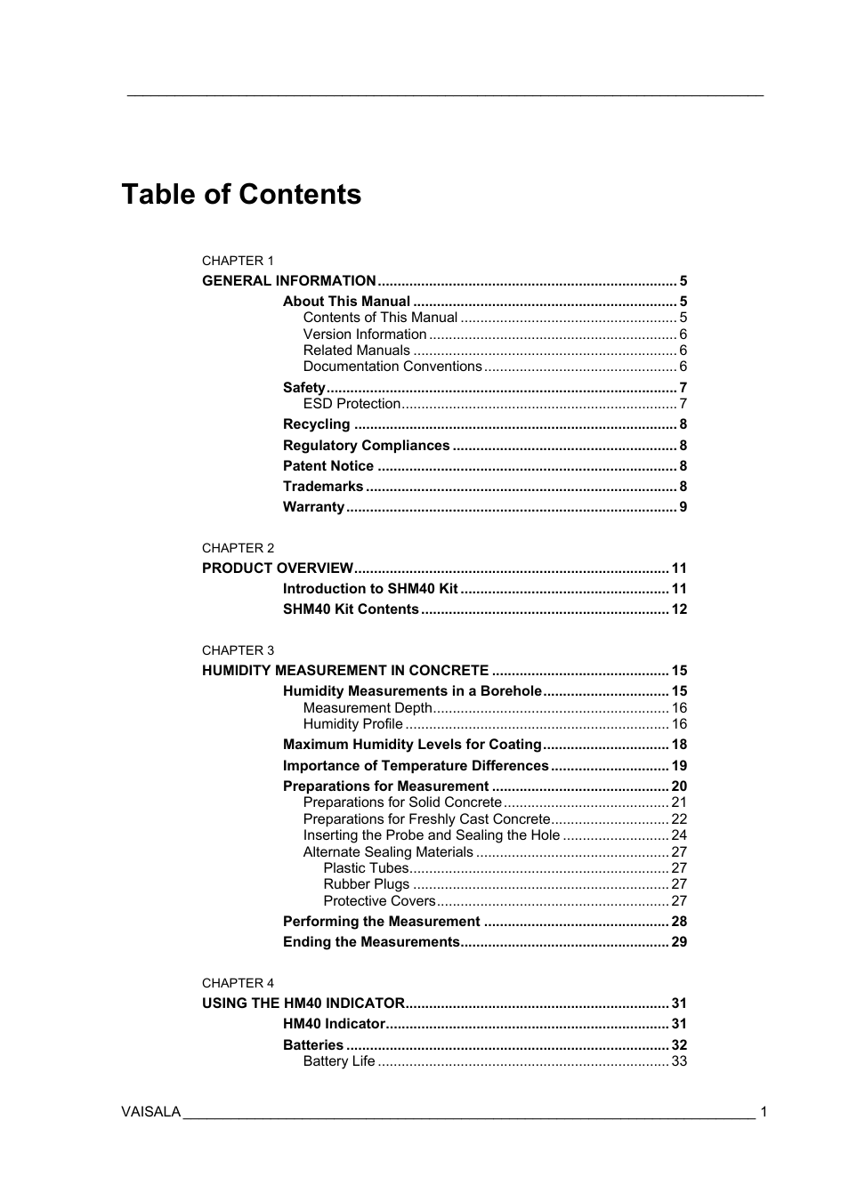Vaisala SHM40 User Manual | Page 3 / 68