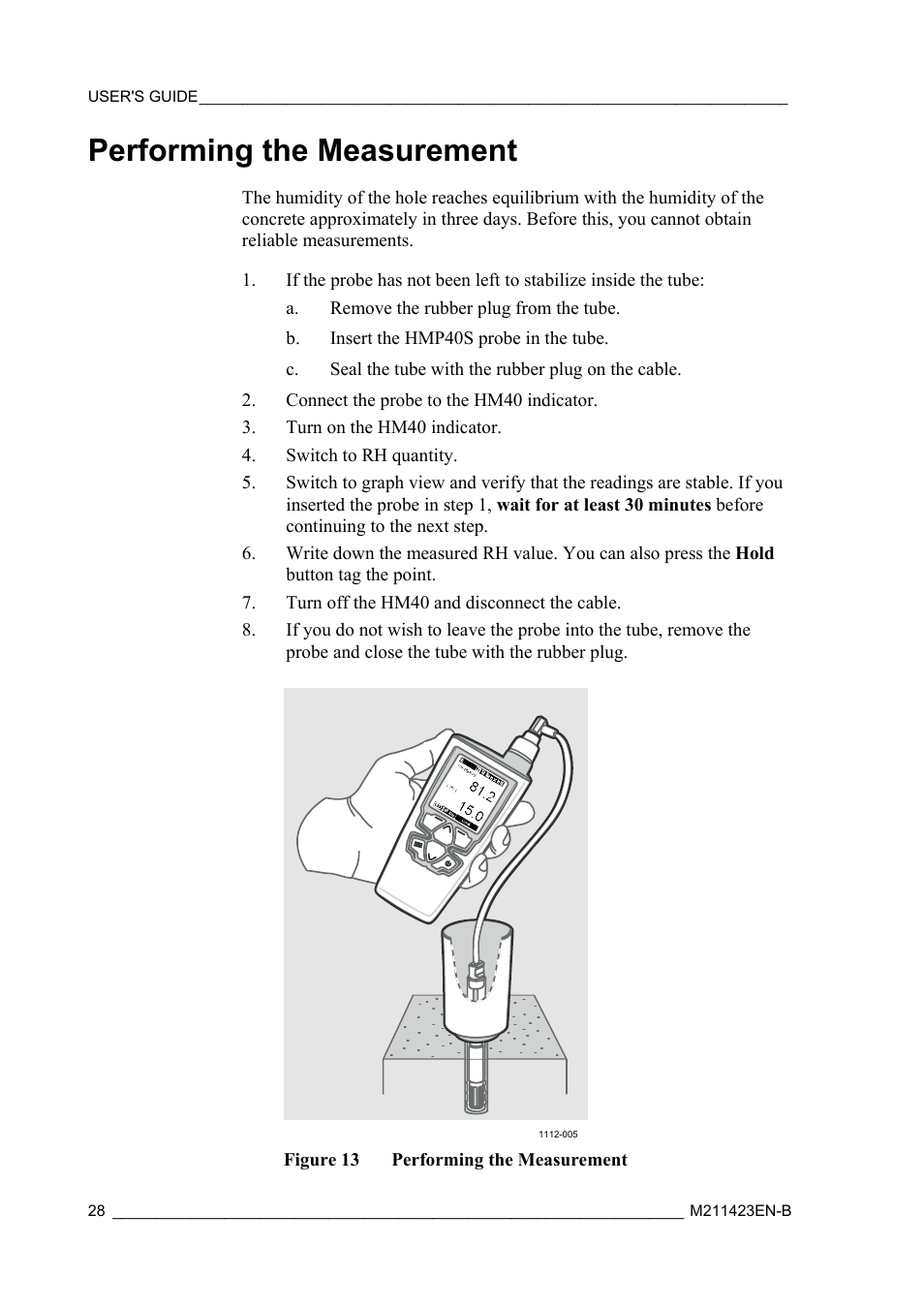 Performing the measurement | Vaisala SHM40 User Manual | Page 30 / 68