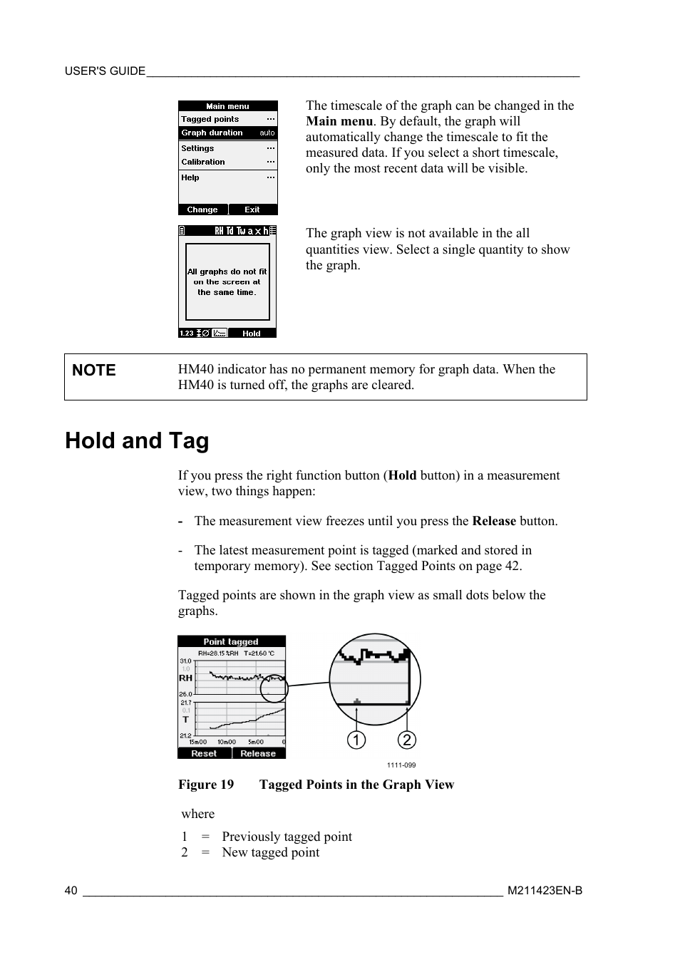 Hold and tag | Vaisala SHM40 User Manual | Page 42 / 68