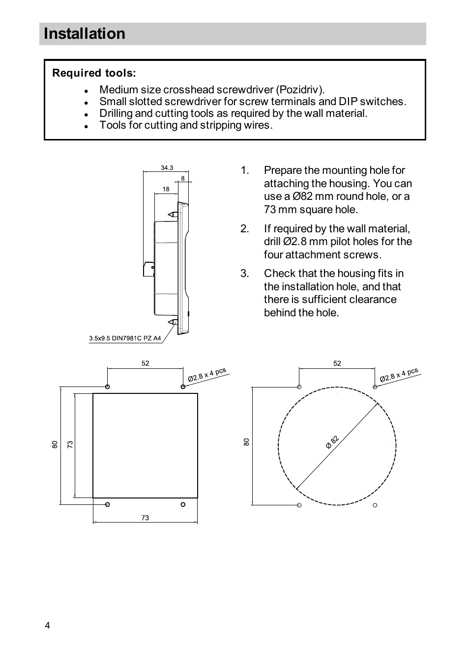 Installation | Vaisala RDP100 User Manual | Page 6 / 14