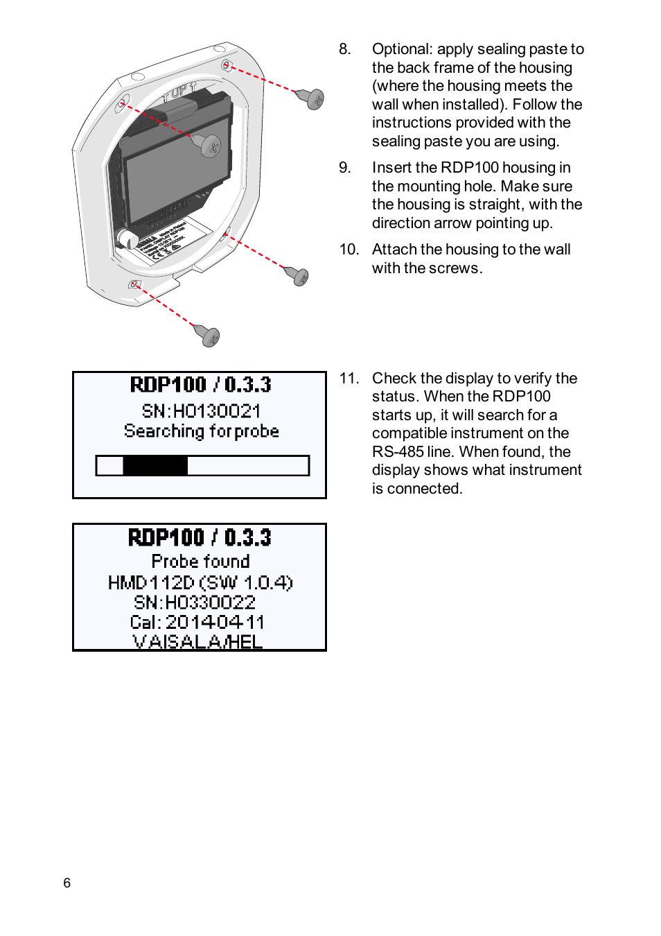 Vaisala RDP100 User Manual | Page 8 / 14