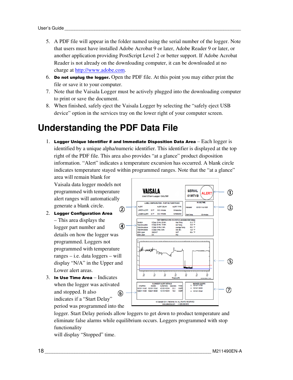 Understanding the pdf data file | Vaisala CCL100 User Manual | Page 18 / 120