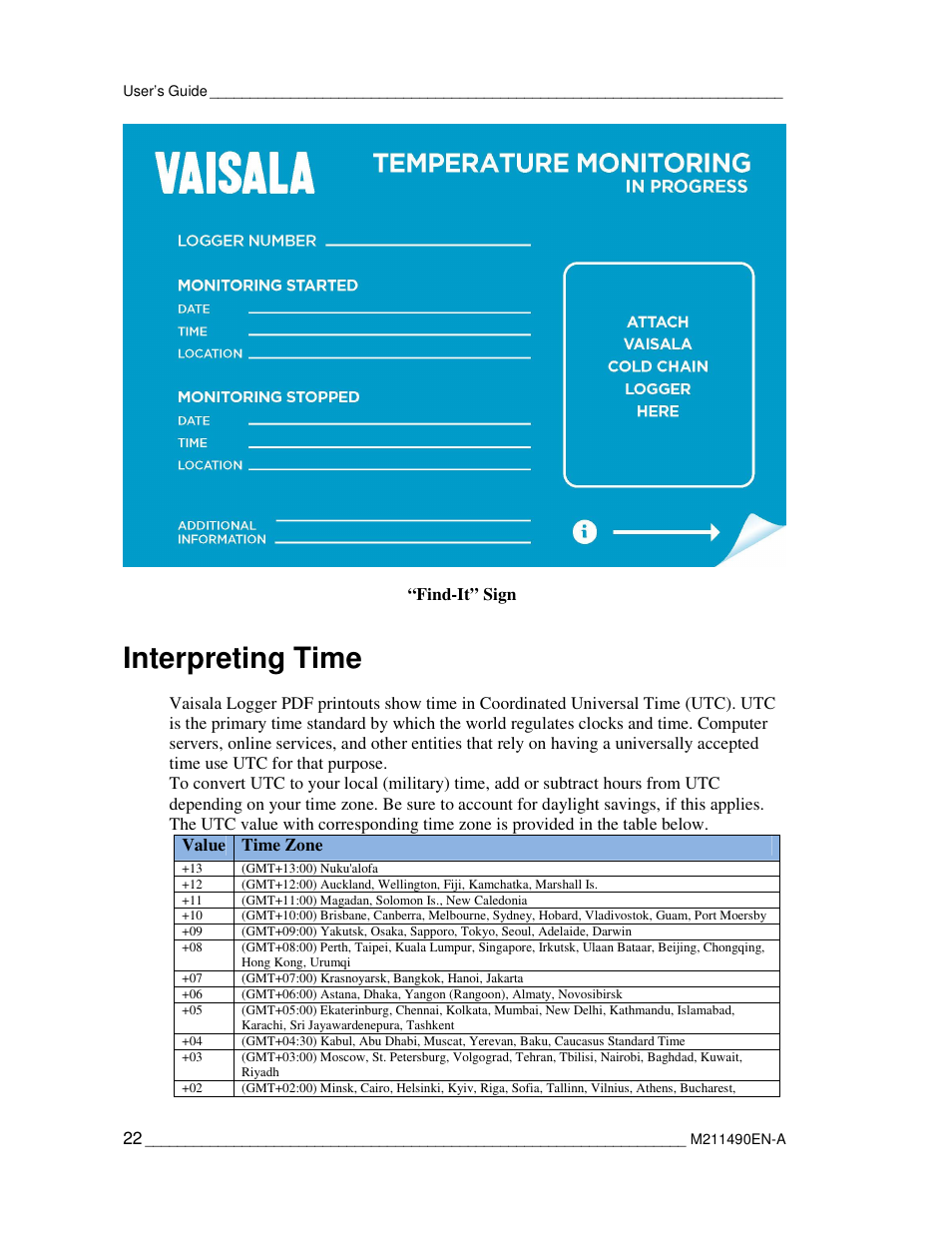 Interpreting time | Vaisala CCL100 User Manual | Page 22 / 120