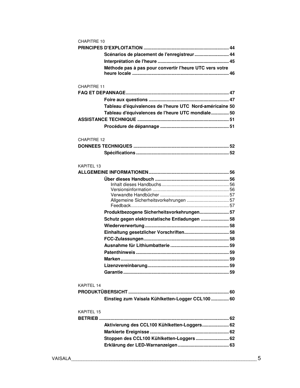 Vaisala CCL100 User Manual | Page 5 / 120