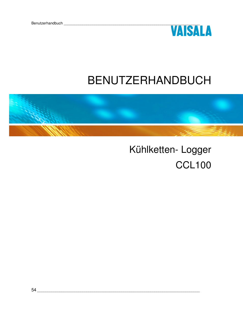 Benutzerhandbuch, Kühlketten- logger ccl100 | Vaisala CCL100 User Manual | Page 54 / 120