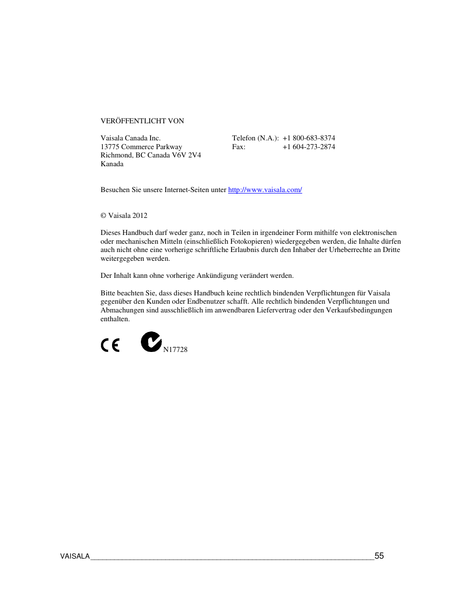Vaisala CCL100 User Manual | Page 55 / 120
