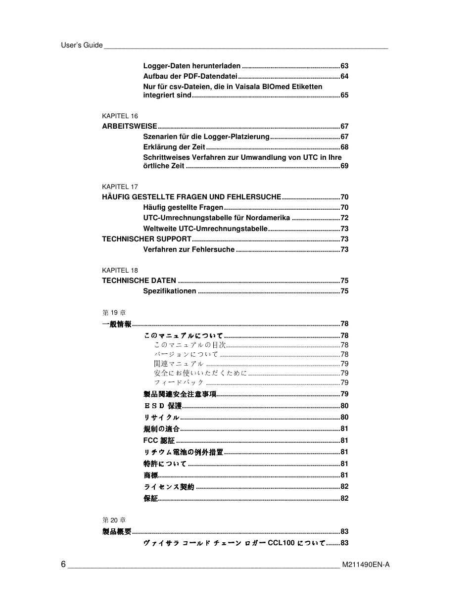 Vaisala CCL100 User Manual | Page 6 / 120