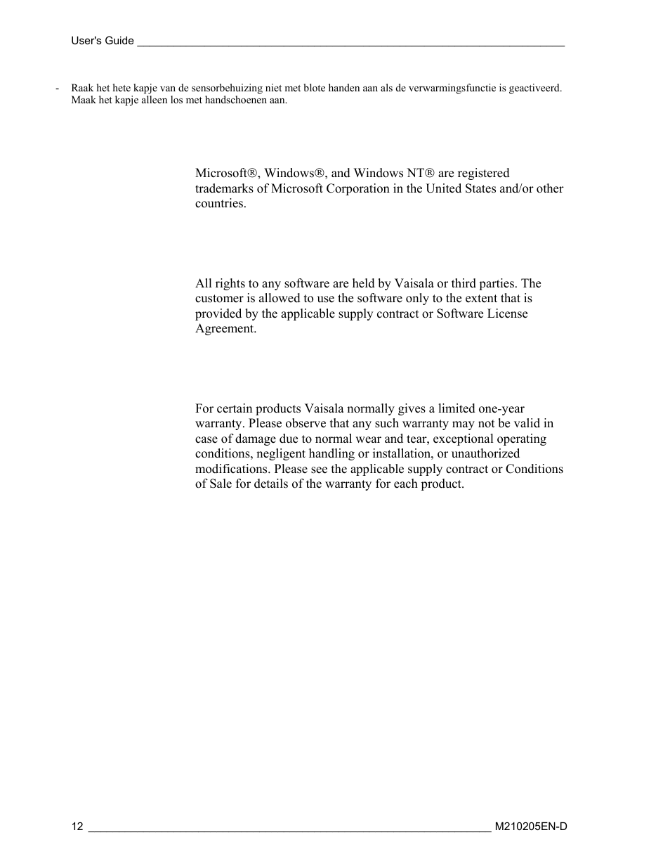 Trademarks, License agreement, Warranty | Vaisala DM500 User Manual | Page 14 / 138