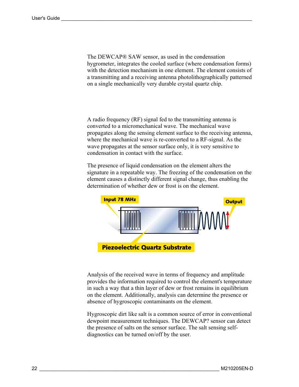 Sensing element, Rf-signal | Vaisala DM500 User Manual | Page 24 / 138