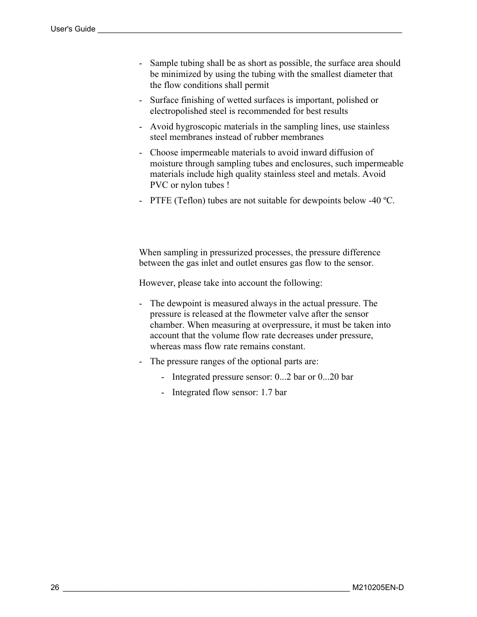 Measuring in overpressure | Vaisala DM500 User Manual | Page 28 / 138