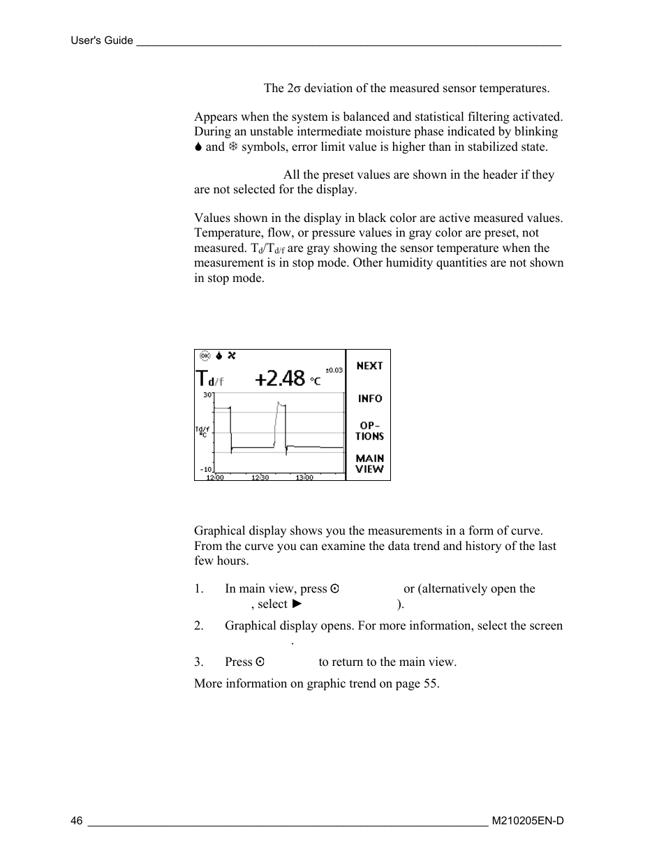 Graphical display | Vaisala DM500 User Manual | Page 48 / 138