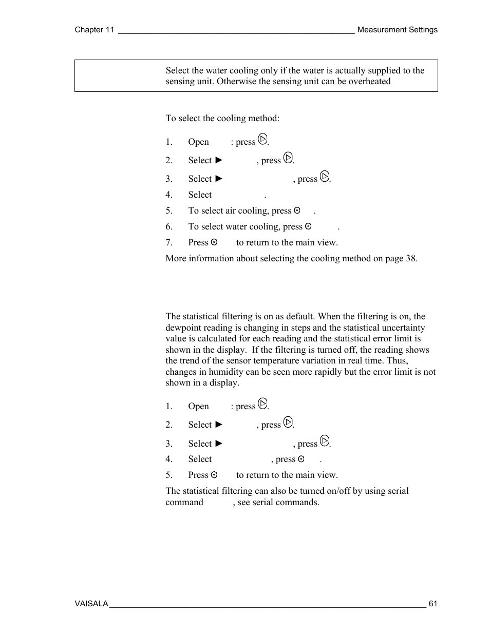Statistical filtering | Vaisala DM500 User Manual | Page 63 / 138
