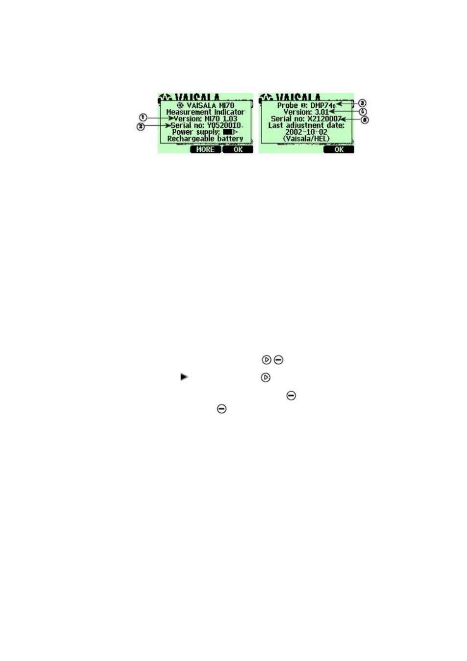 Factory settings, Figure 18, Indicator and probe information | Vaisala DM70 User Manual | Page 44 / 93