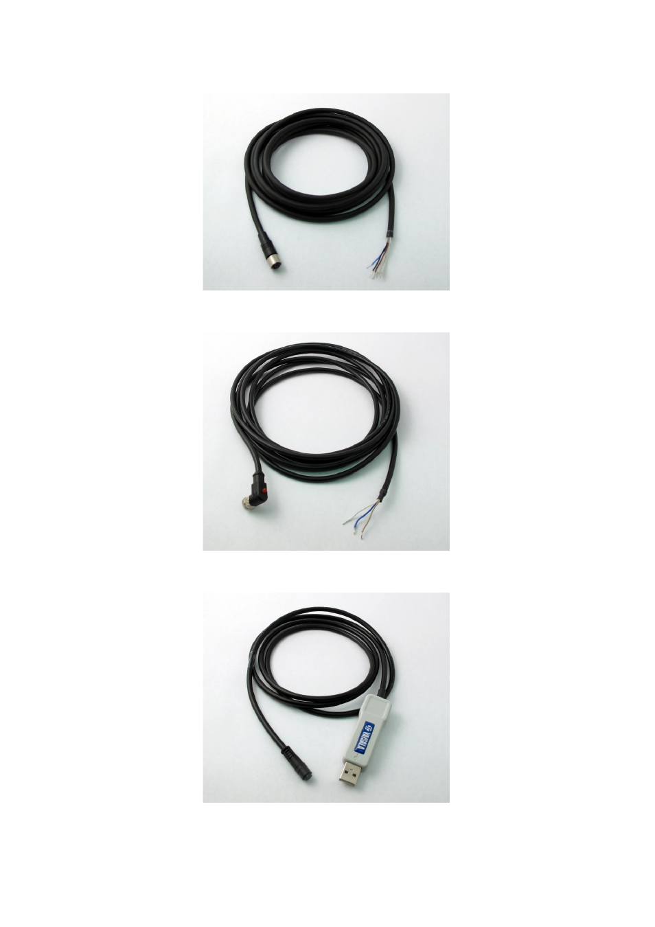 Figure 9, Cable with threaded connector, Figure 10 | Led cable, Figure 11, Usb serial interface cable, Figure 9 cable with threaded connector, Figure 10 led cable, Figure 11 usb serial interface cable | Vaisala DMT152 User Manual | Page 23 / 70