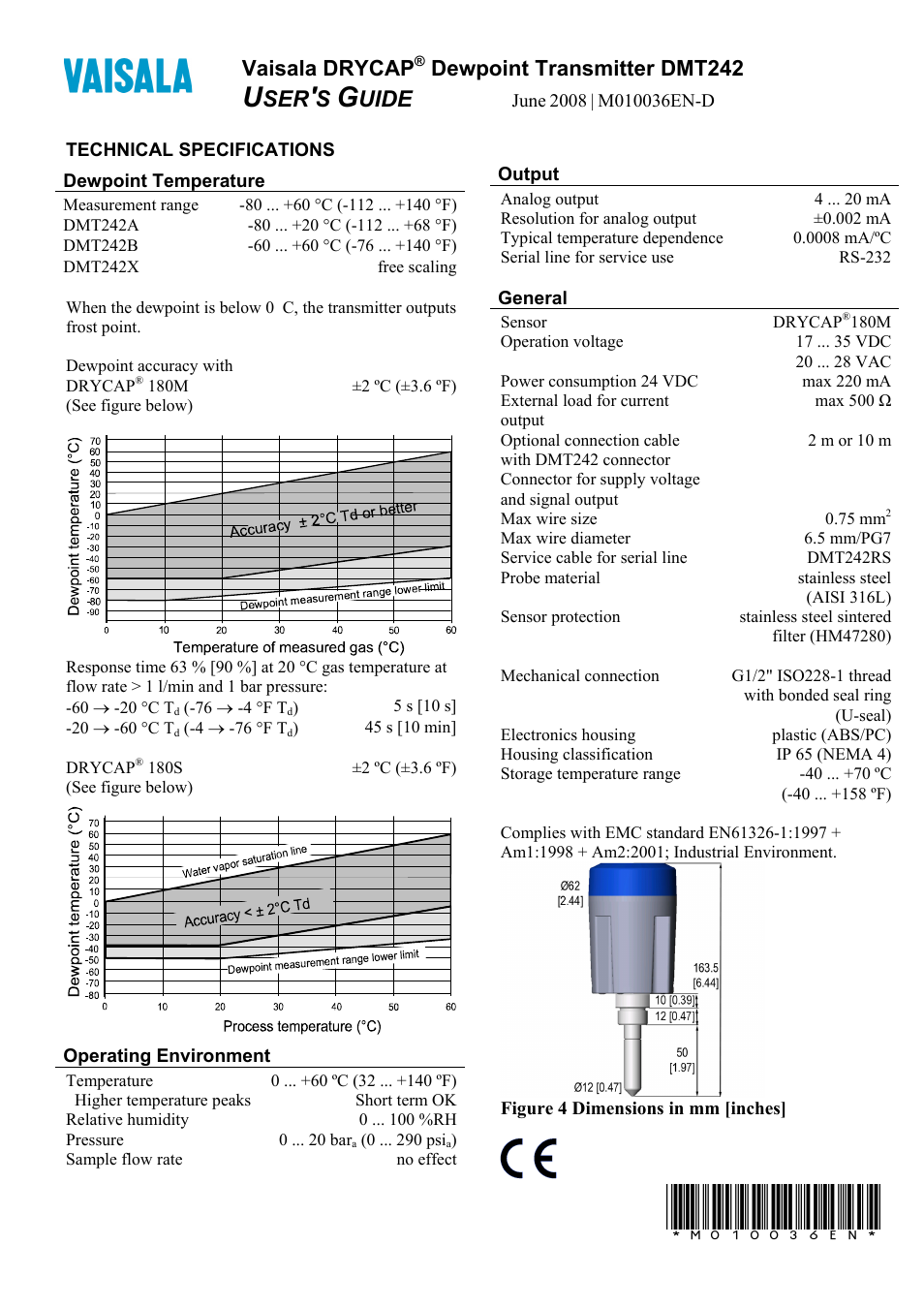 Uide, Vaisala drycap, Dewpoint transmitter dmt242 | Vaisala DMT242 User Manual | Page 4 / 4