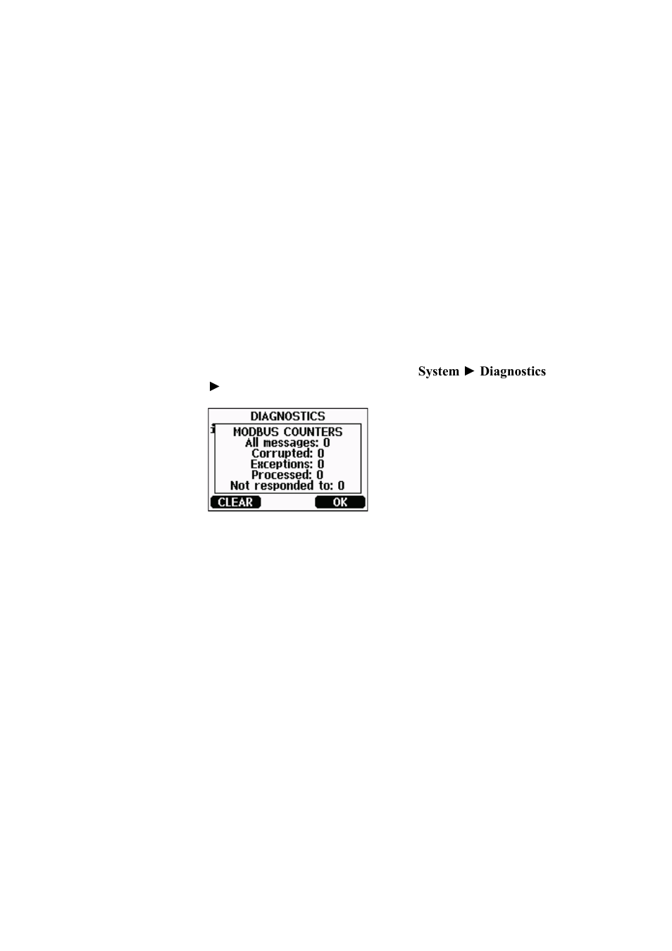 Diagnostic modbus counters, Viewing counters using display/keypad, Viewing counters using service port | Figure 79, Modbus counters | Vaisala DMT340 User Manual | Page 149 / 191