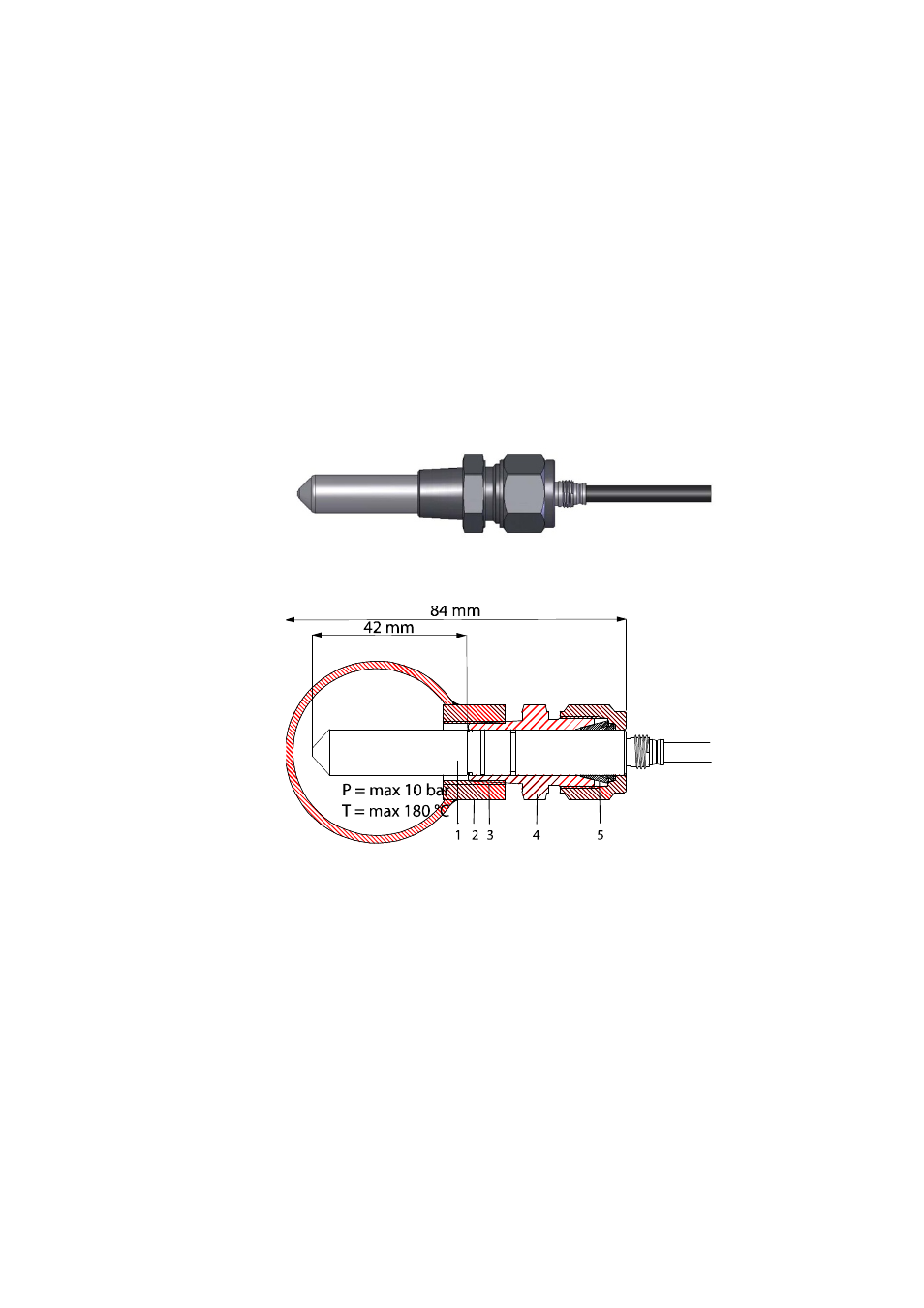 Dmt347 small pressure-tight probe, Figure 24, Dmt347 probe with swagelok installation kit | Figure 25 | Vaisala DMT340 User Manual | Page 41 / 191