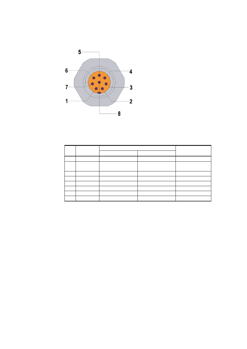 Pin connector, Figure 47, Pinout of the optional 8-pin connector | Table 9, Wiring of the optional 8-pin connector, On 8-pin connector on pa | Vaisala DMT340 User Manual | Page 70 / 191