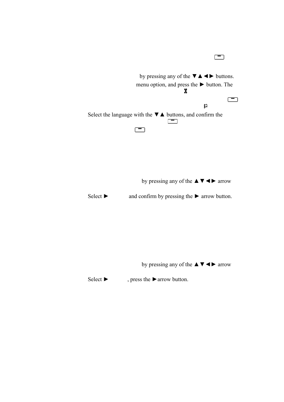 Changing the language, Rounding setting, Display backlight setting | Vaisala DMT340 User Manual | Page 76 / 191