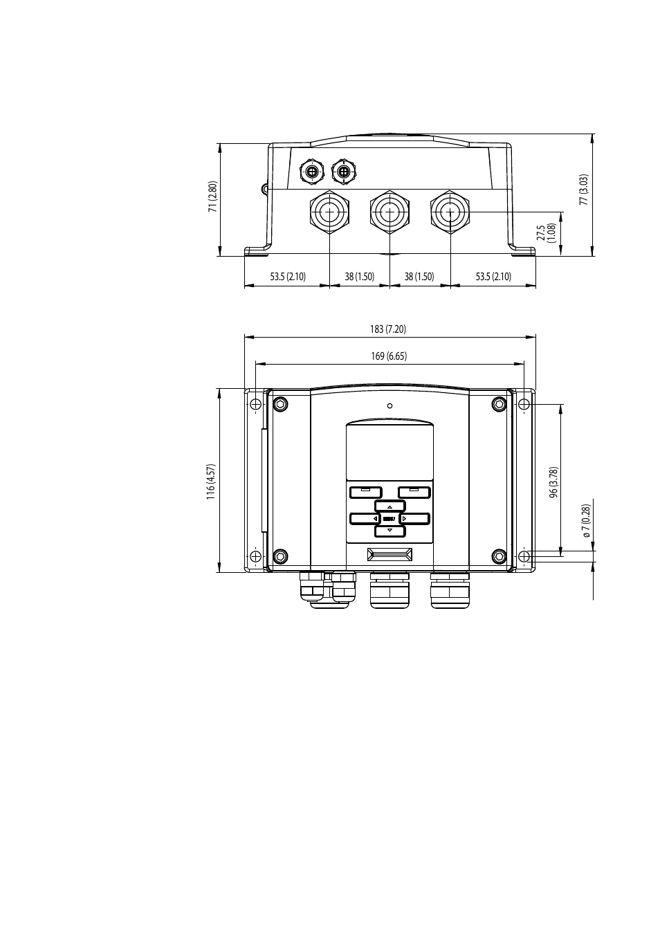 Dimensions (mm/inch) | Vaisala DMT346 User Manual | Page 169 / 185