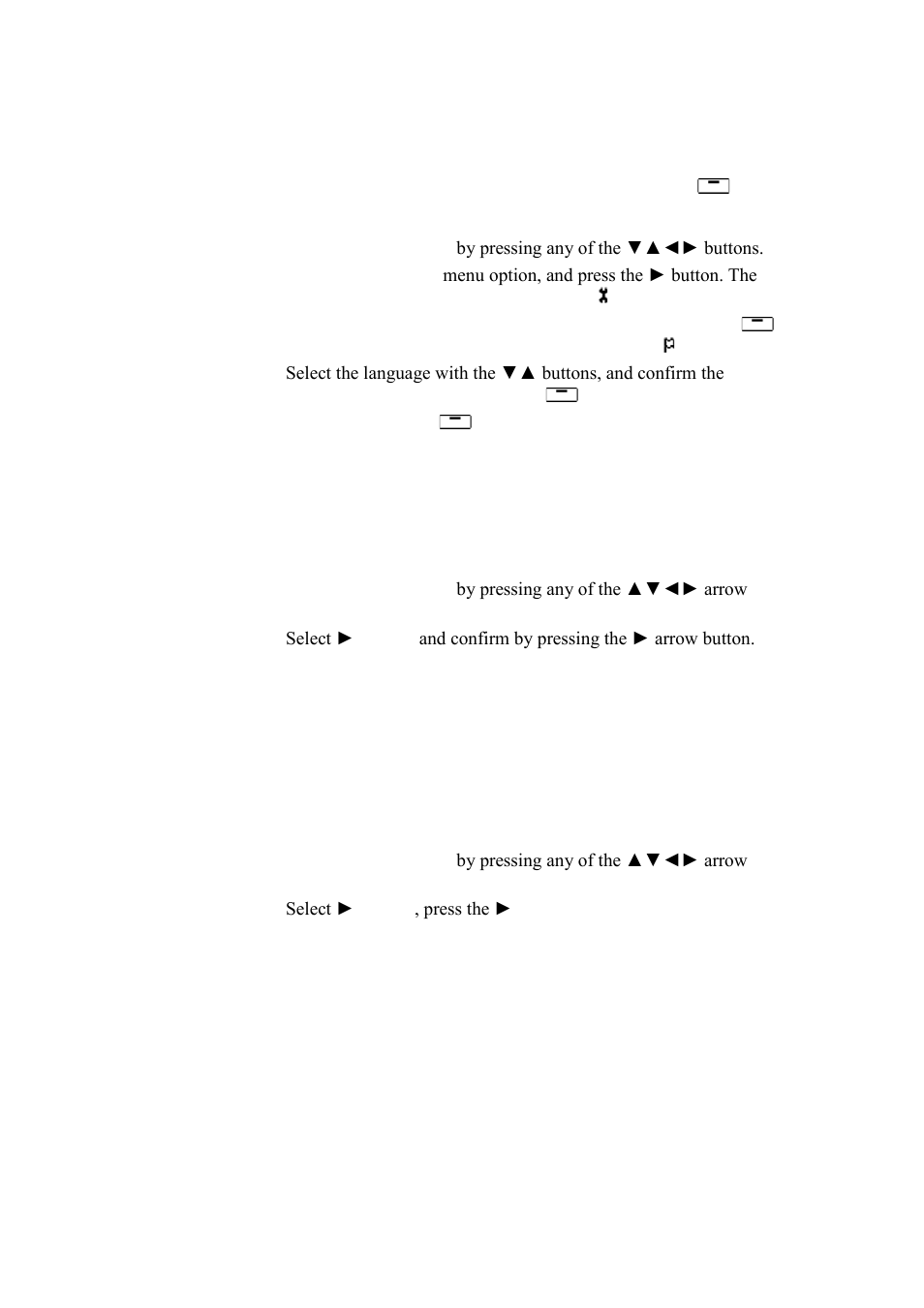 Changing the language, Rounding setting, Display backlight setting | Vaisala DMT346 User Manual | Page 68 / 185