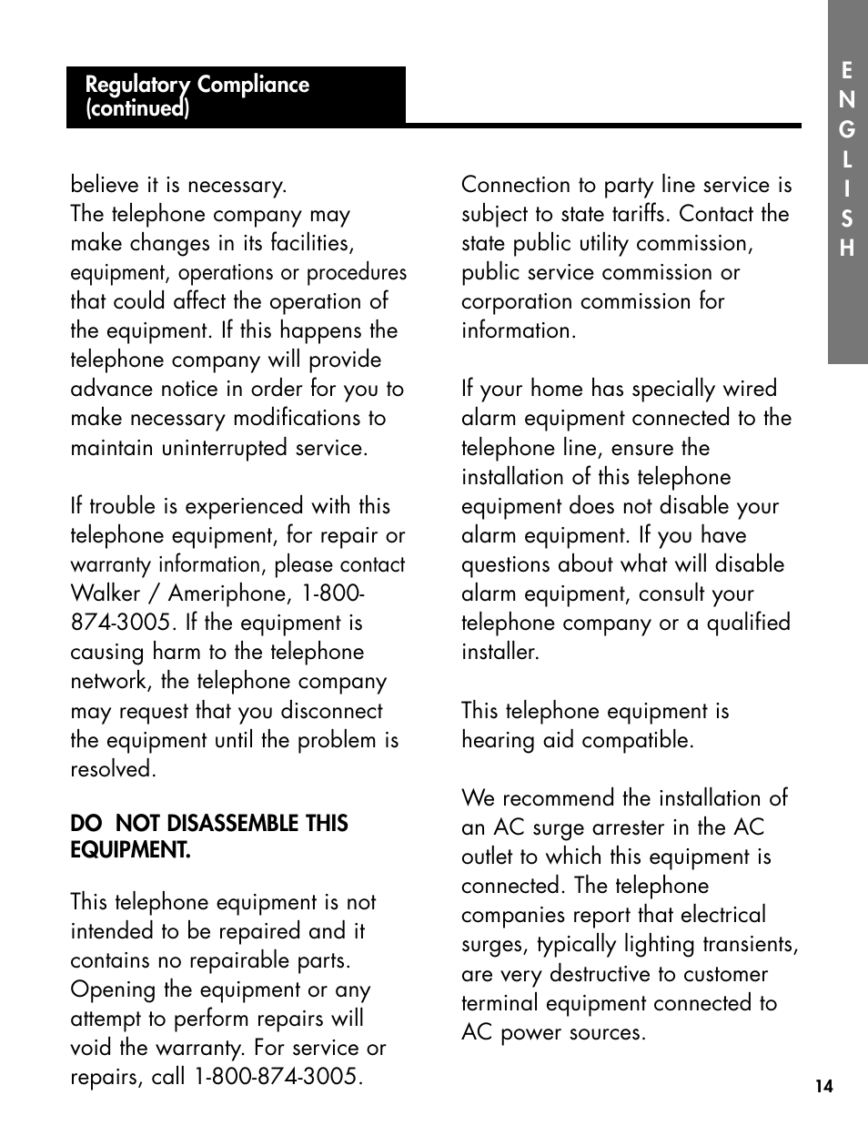Ameriphone DIALOGUE XL 30 User Manual | Page 20 / 28