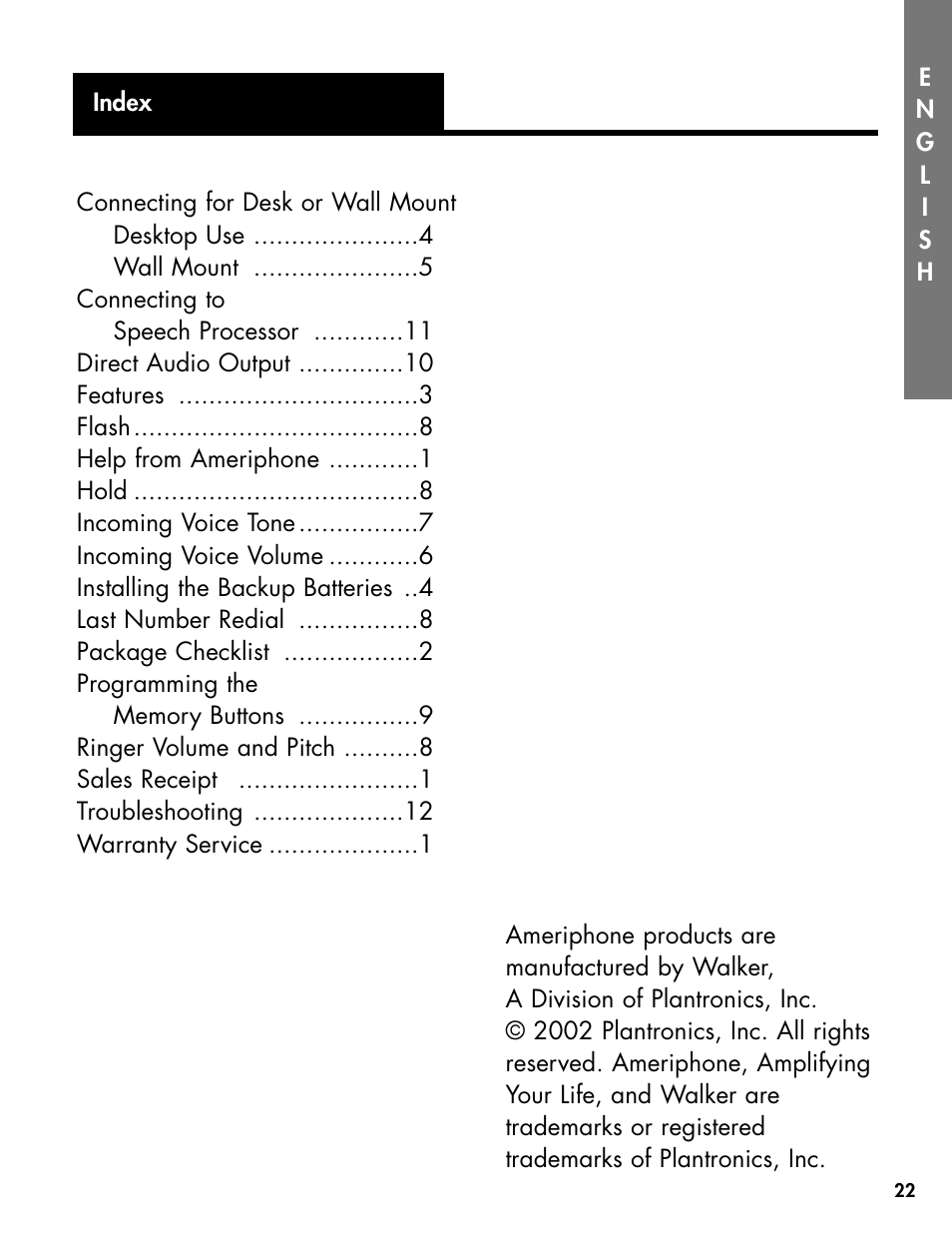 Ameriphone DIALOGUE XL 30 User Manual | Page 28 / 28