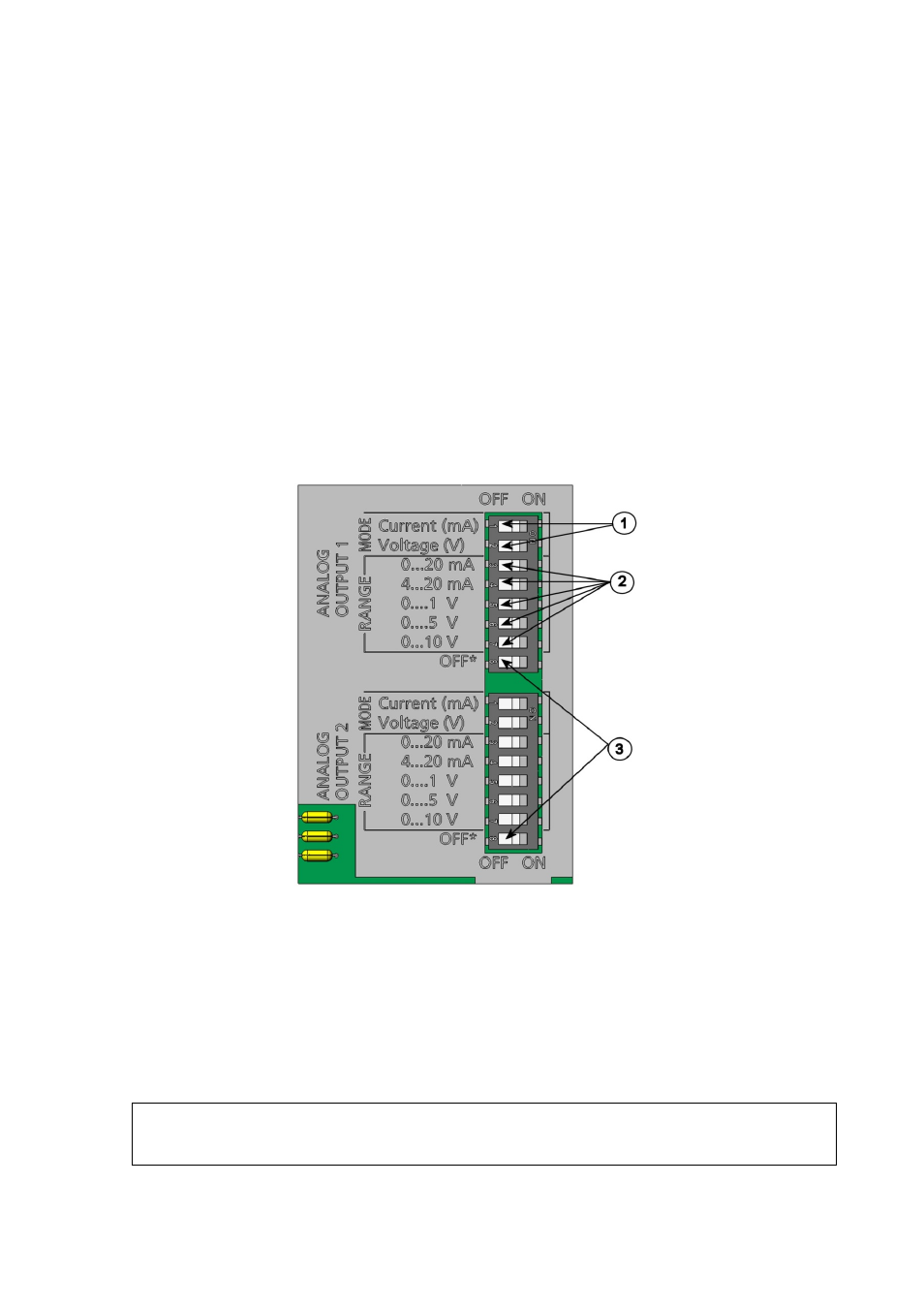 Analog output settings, Changing output mode and range, Figure 59 | Current/voltage switches of output modules | Vaisala PTU300 User Manual | Page 129 / 217