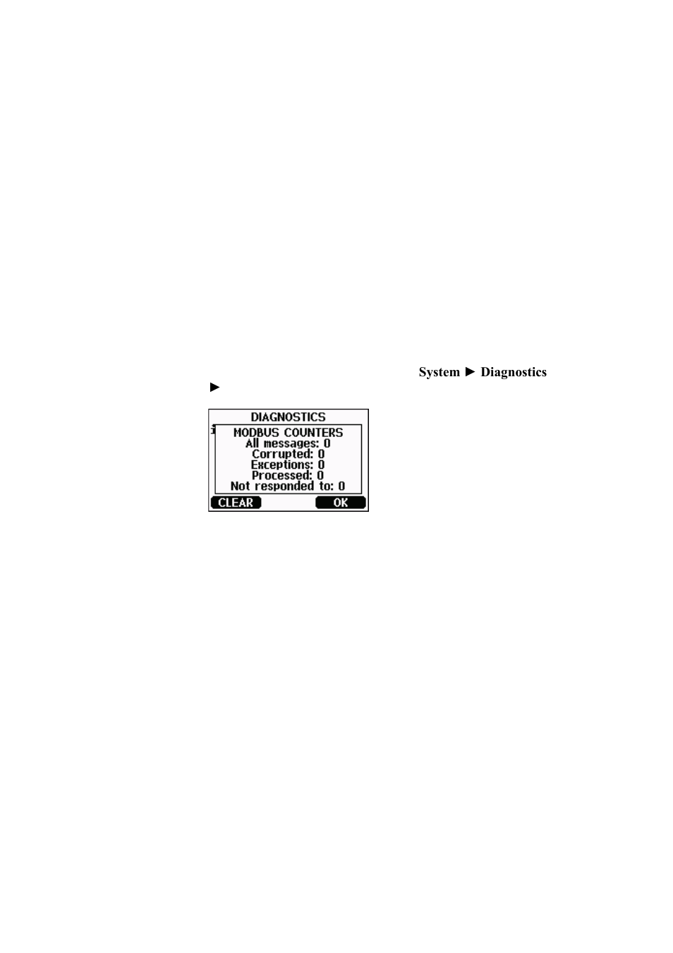 Diagnostic modbus counters, Viewing counters using display/keypad, Viewing counters using service port | Figure 71, Modbus counters | Vaisala PTU300 User Manual | Page 155 / 217