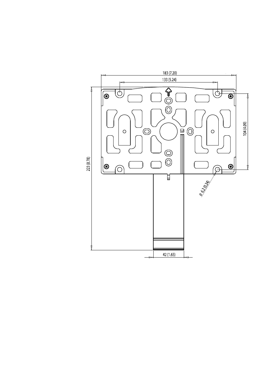 Figure 9, Dimensions of the probe holder plate (mm/inch) | Vaisala PTU300 User Manual | Page 33 / 217