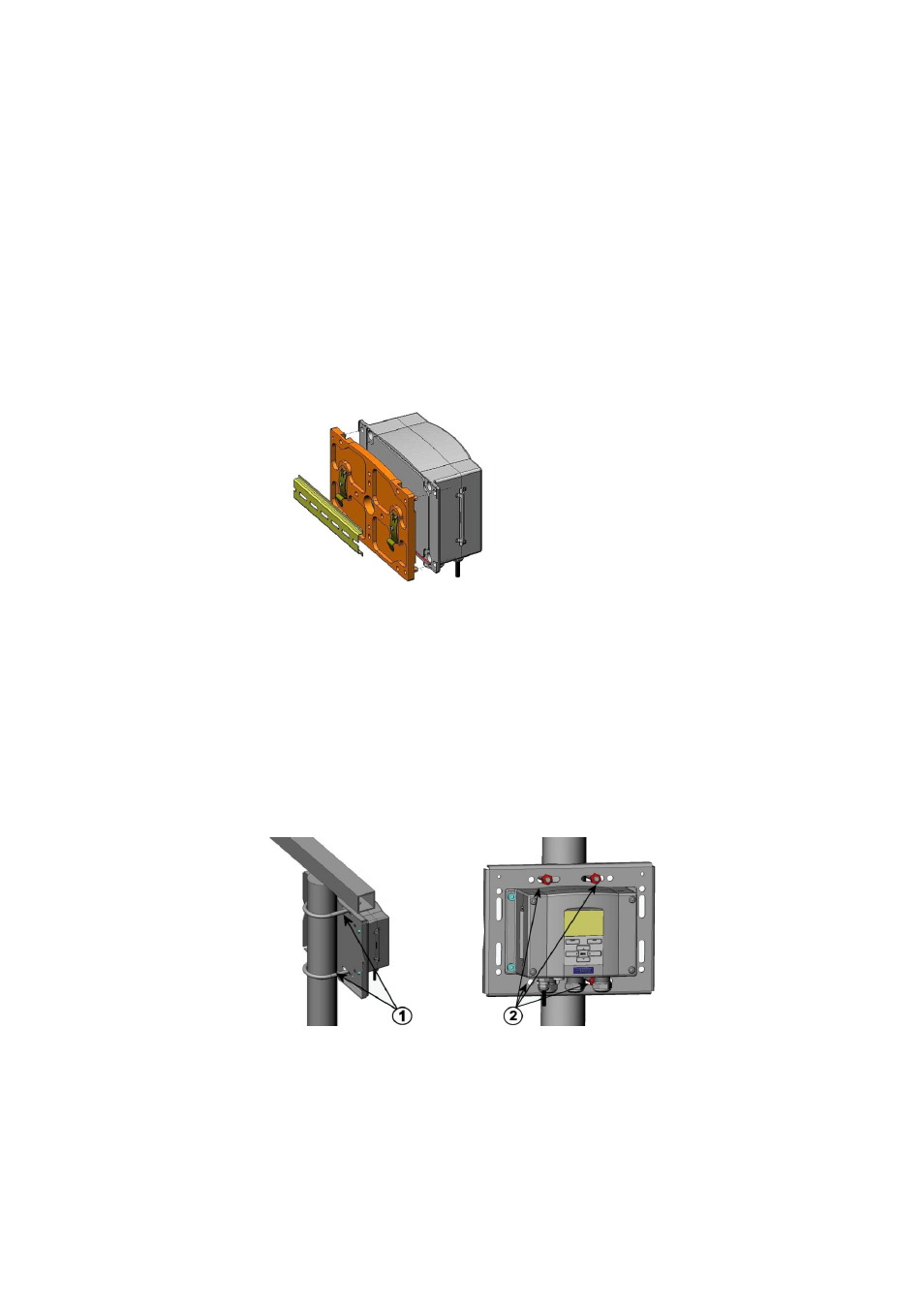 Mounting with din rail installation kit, Figure 10, Figure 11 | Vertical pole | Vaisala PTU300 User Manual | Page 34 / 217
