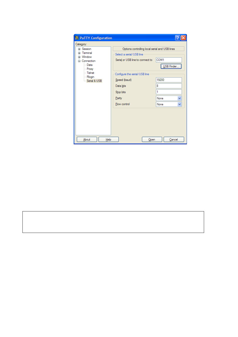 Opening a telnet session (lan/wlan), Figure 57, Opening a serial connection | Vaisala PTU300 User Manual | Page 94 / 217