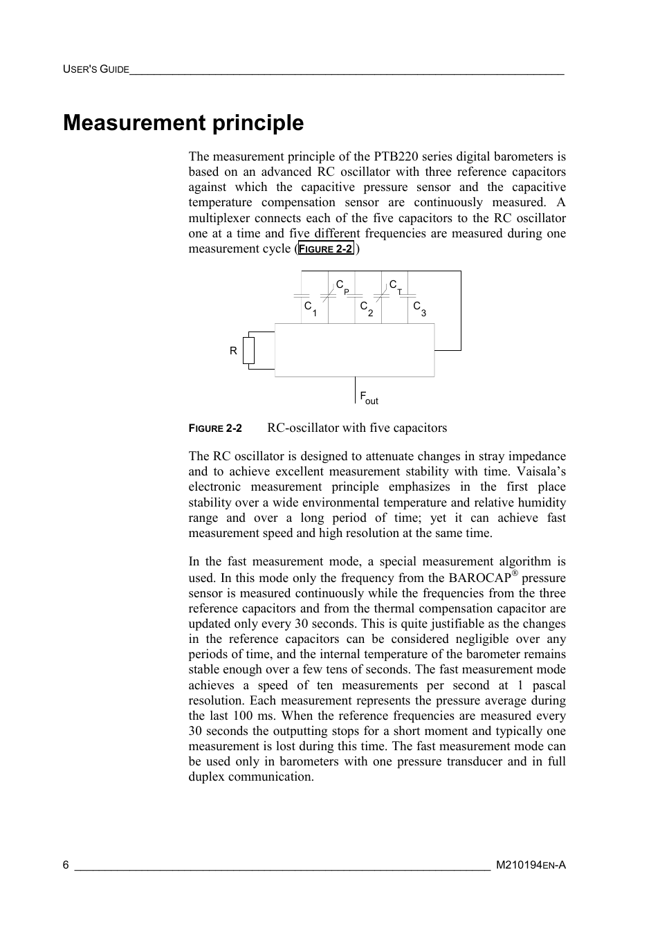Measurement principle | Vaisala PTB220 User Manual | Page 12 / 113