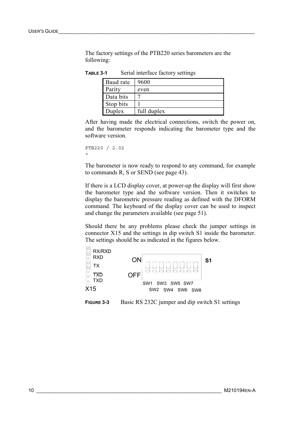 On off | Vaisala PTB220 User Manual | Page 16 / 113