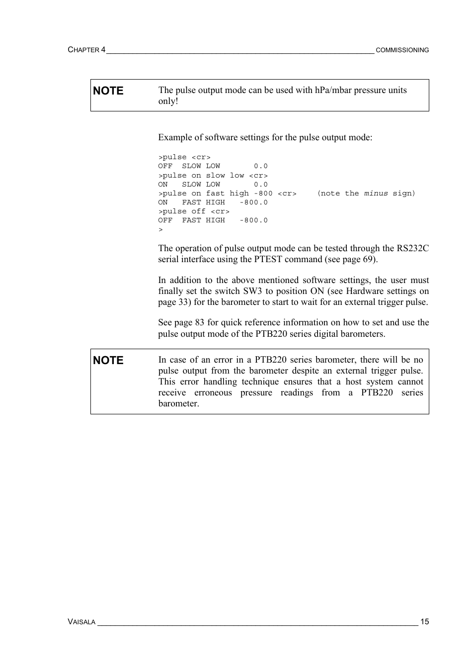 Vaisala PTB220 User Manual | Page 21 / 113