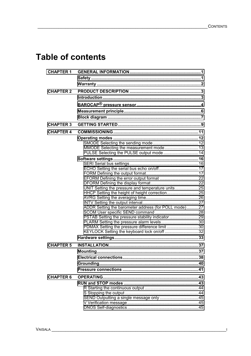 Vaisala PTB220 User Manual | Page 3 / 113