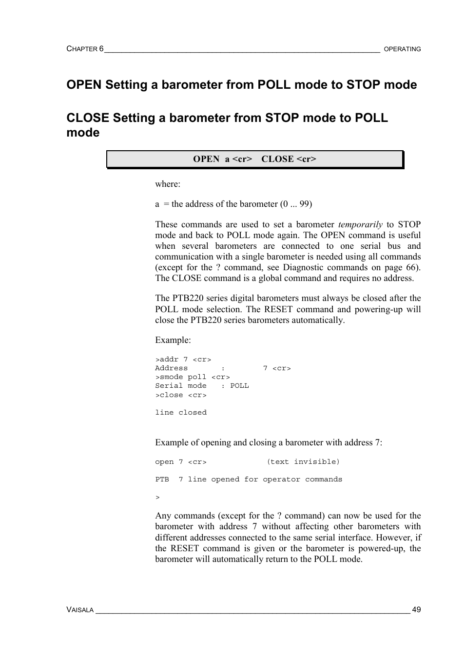 Vaisala PTB220 User Manual | Page 55 / 113