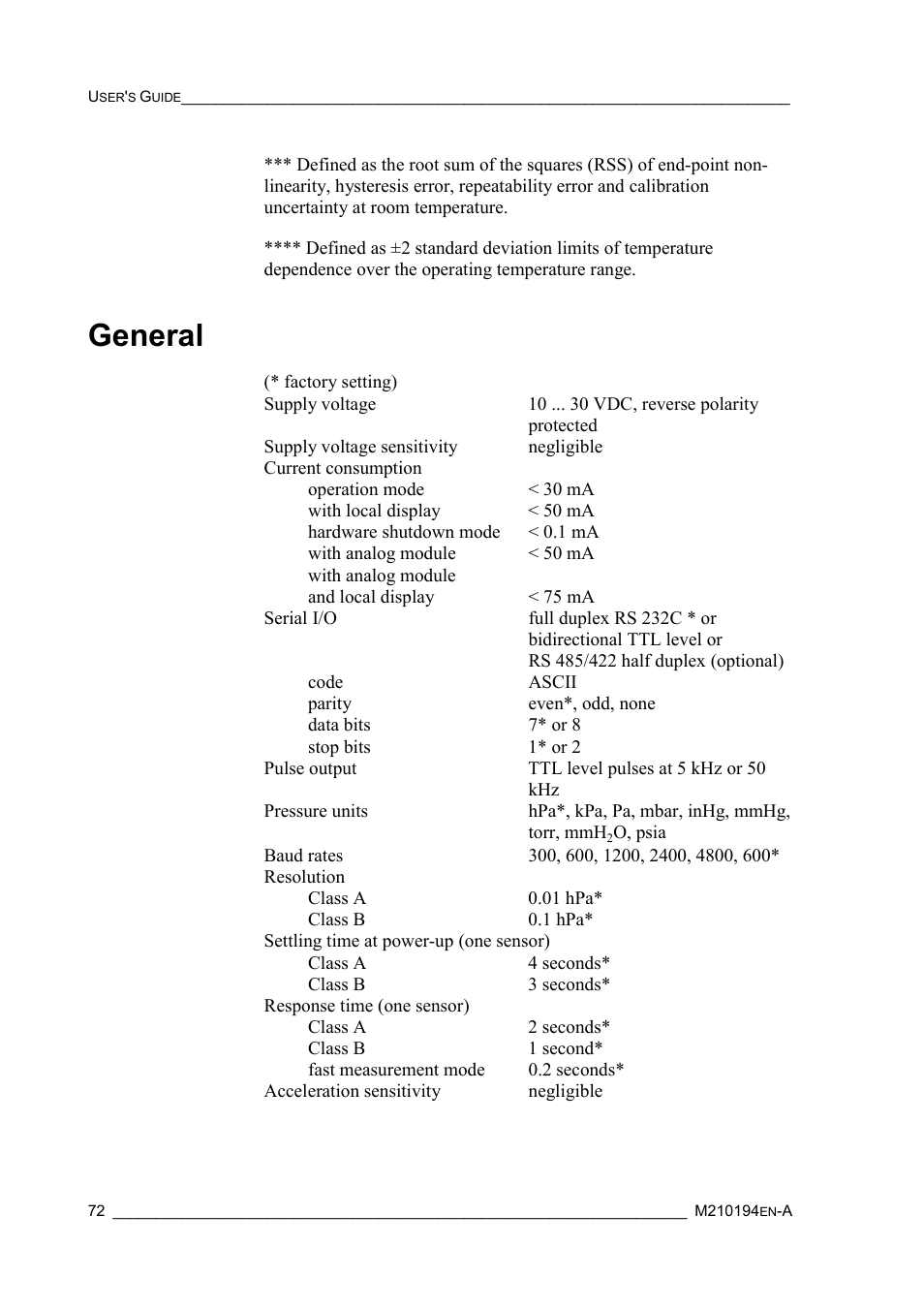 General | Vaisala PTB220 User Manual | Page 78 / 113