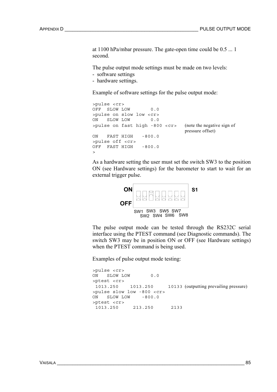 On off | Vaisala PTB220 User Manual | Page 91 / 113