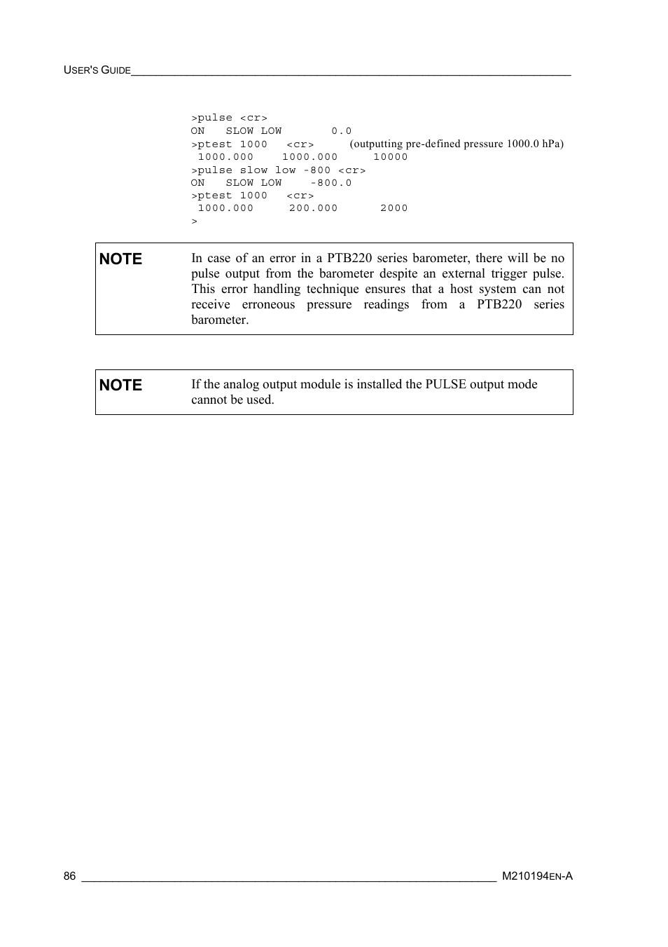 Vaisala PTB220 User Manual | Page 92 / 113