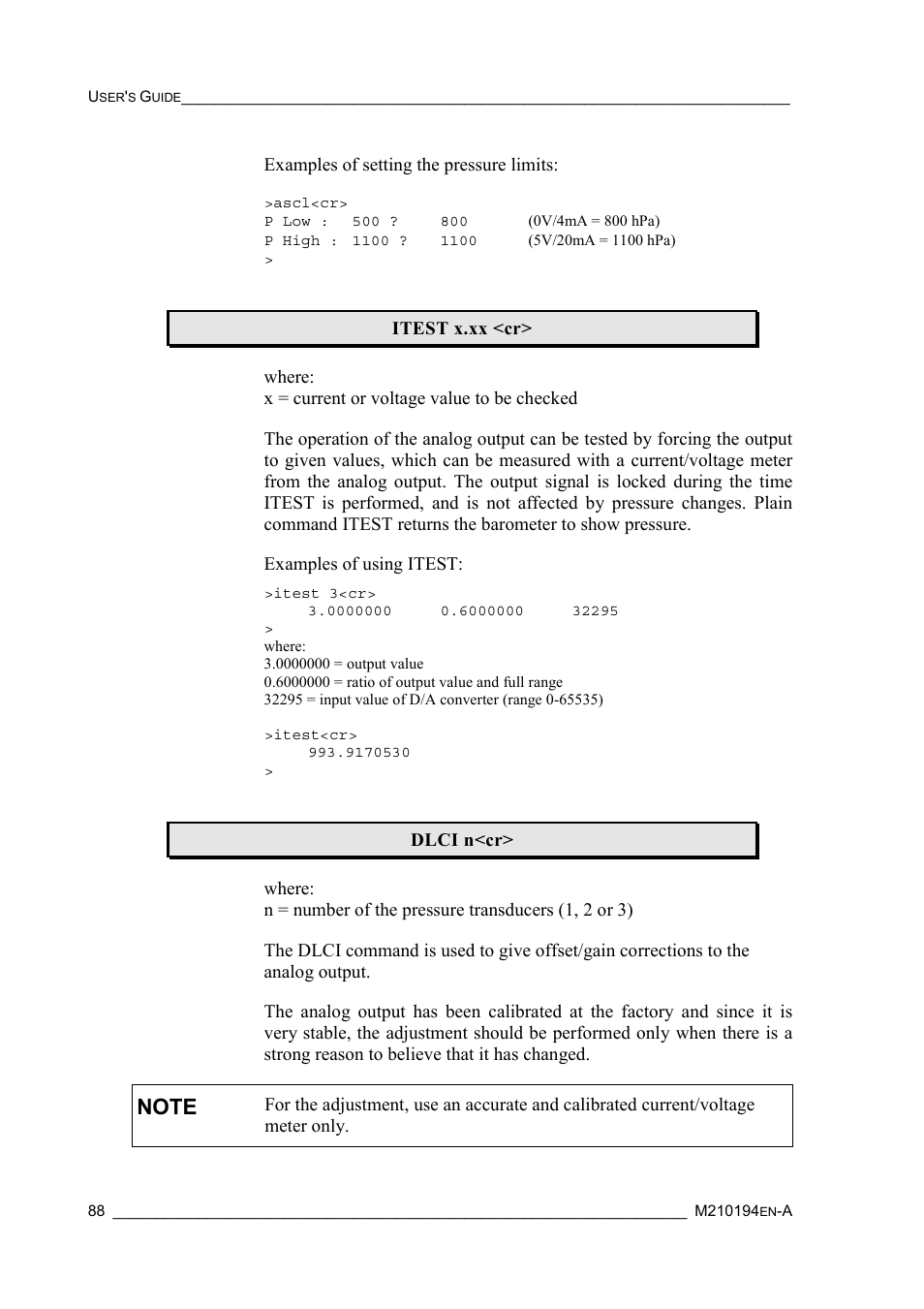 Vaisala PTB220 User Manual | Page 94 / 113