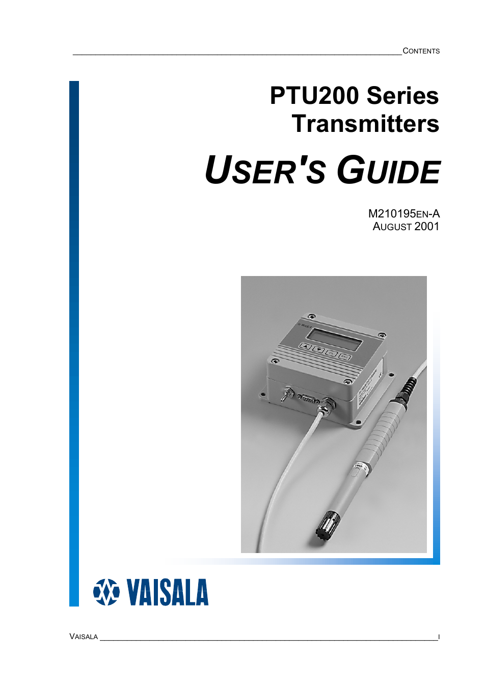 Vaisala PTU200 User Manual | 64 pages