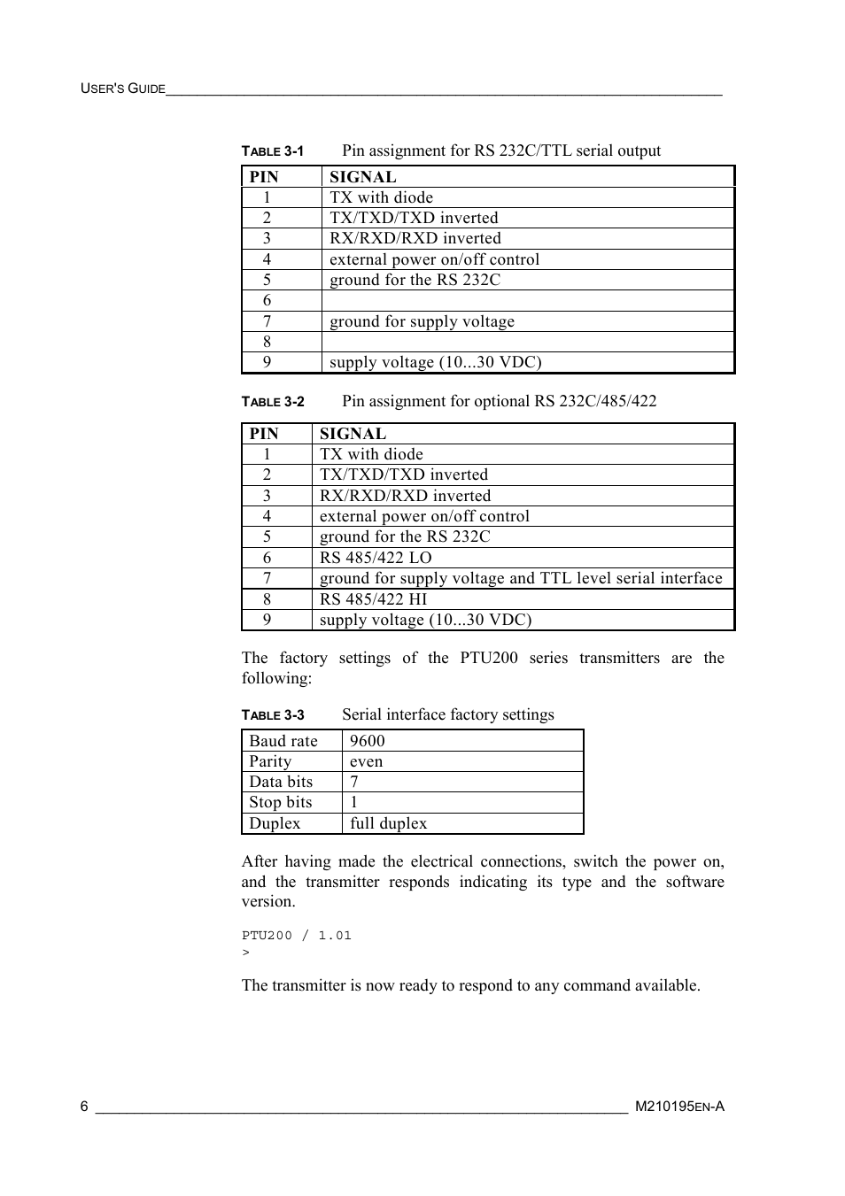 Vaisala PTU200 User Manual | Page 10 / 64