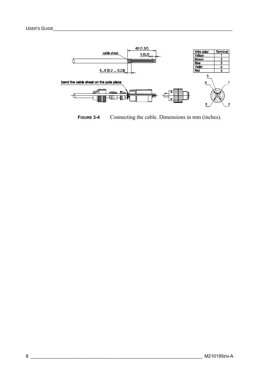 Connecting the cable. dimensions in mm (inches) | Vaisala PTU200 User Manual | Page 12 / 64