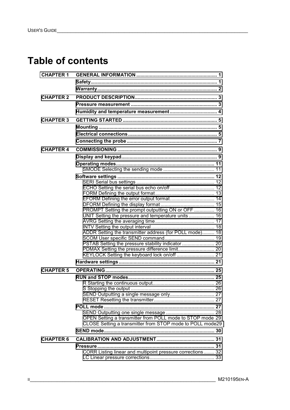 Vaisala PTU200 User Manual | Page 2 / 64