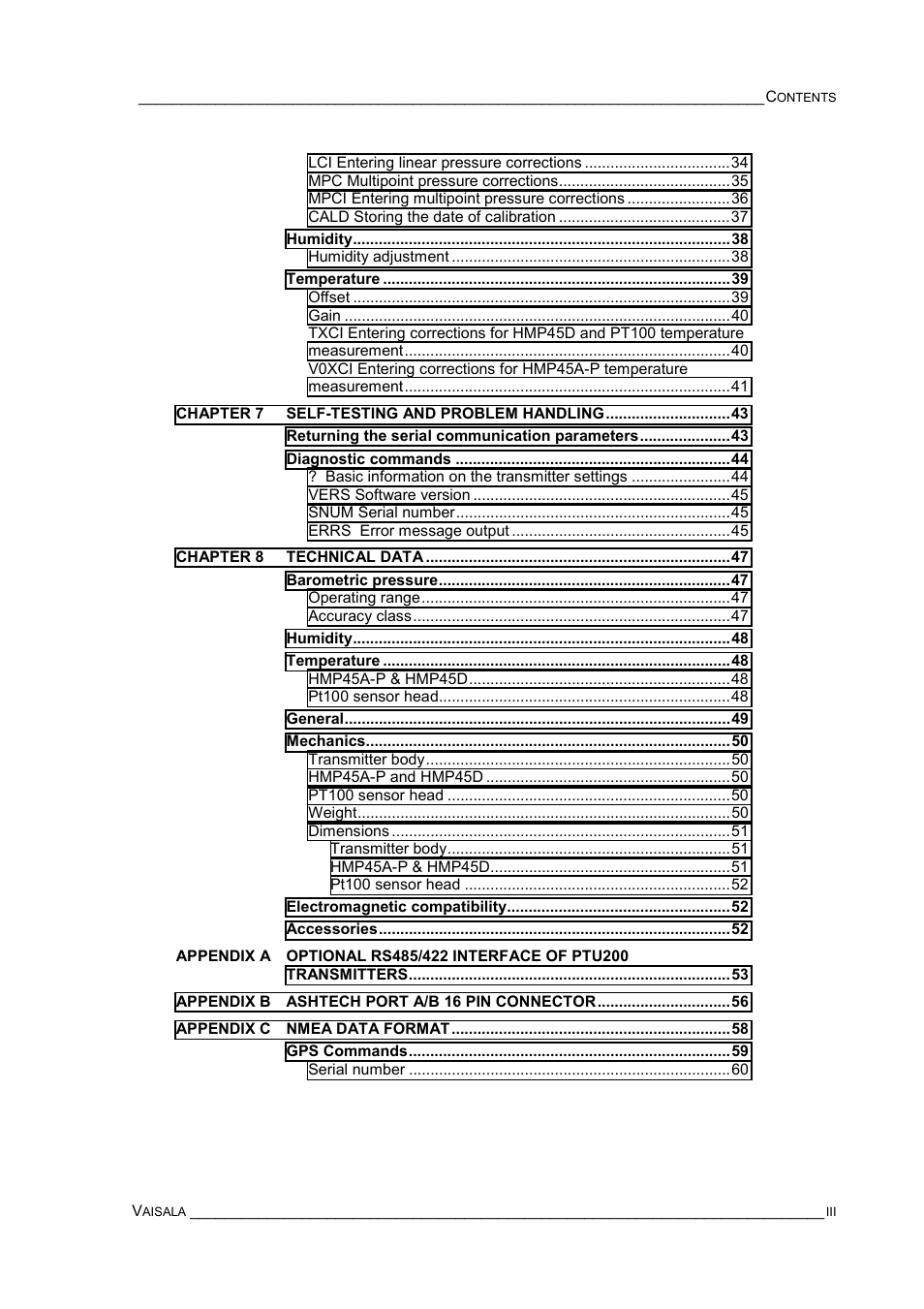 Vaisala PTU200 User Manual | Page 3 / 64