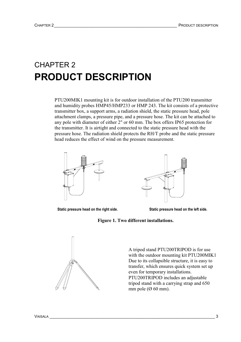 Chapter 2, Product description | Vaisala PTU200MIK1 User Manual | Page 5 / 18