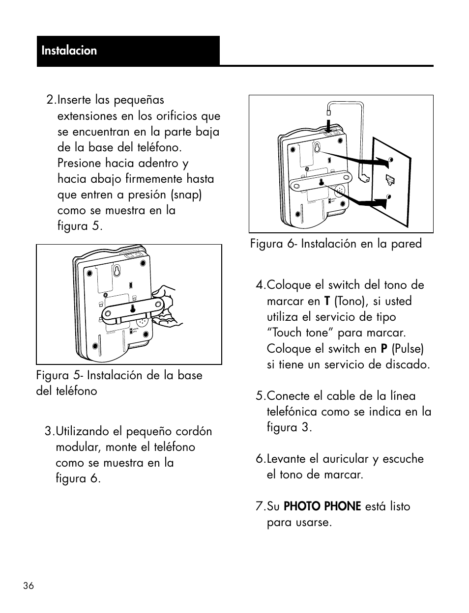 Figura 6- instalación en la pared | Ameriphone P-300 User Manual | Page 39 / 80