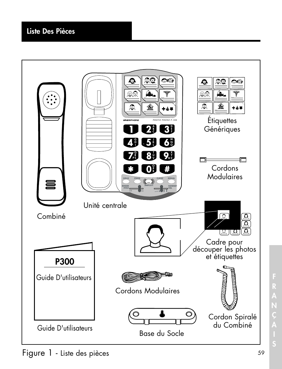 P300, Figure 1, Guide d'utilisateurs | Ameriphone P-300 User Manual | Page 62 / 80